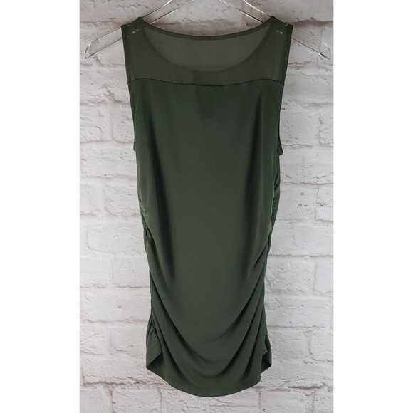 Ann Taylor Petite Sleeveless Ruched Sides Top ~ Dark Green ~ XS / Extra Small - Picture 7 of 10